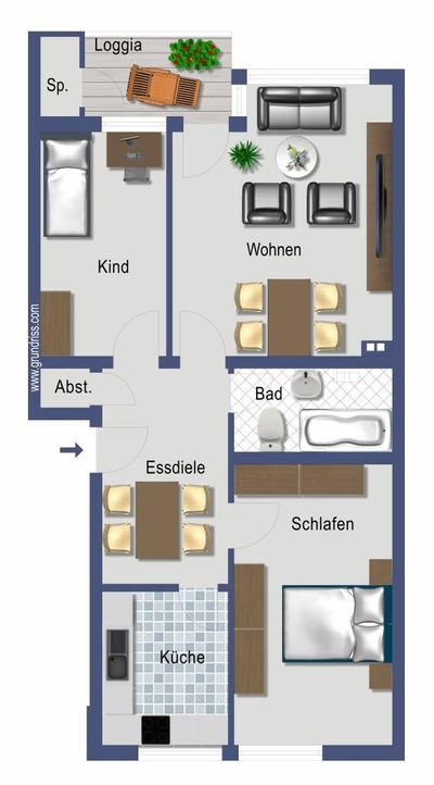 Apartamento de 3 habitaciónes en Cologne, Germany No. 122046