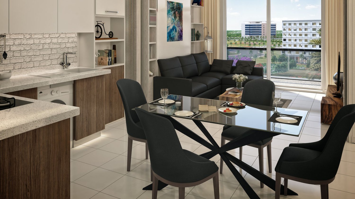 Квартира с 2 спальнями в JEWELZ, Arjan, ОАЭ № 58264