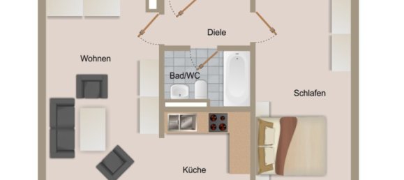 2غرفة شقة في Freiburg im Breisgau, Germany رقم 59596 12