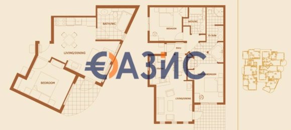 3 غرف نوم شقة في Obzor, Bulgaria رقم 893 3