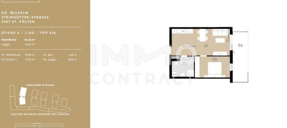 Apartamento de 2 habitaciónes en St. Polten, Austria No. 167803 24