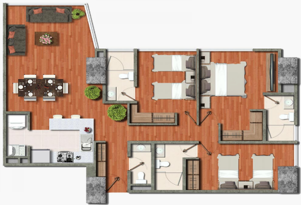 3 bedrooms Apartment in Mexico No. 173757