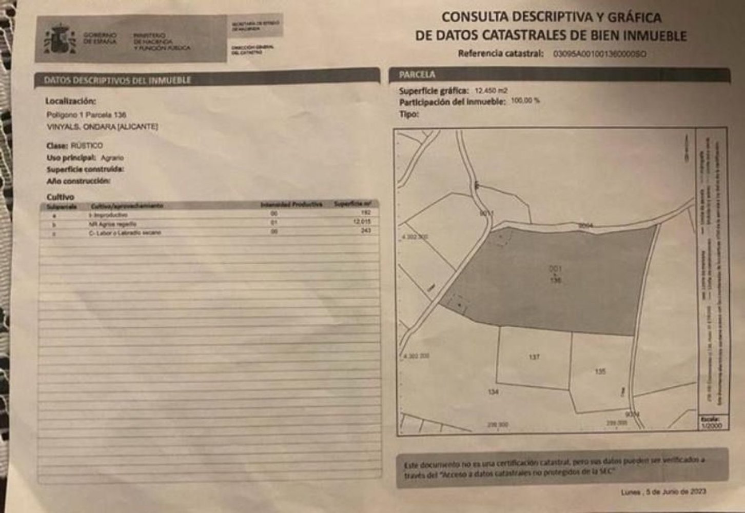  قطعة أرض في Ondara, Spain رقم 160968