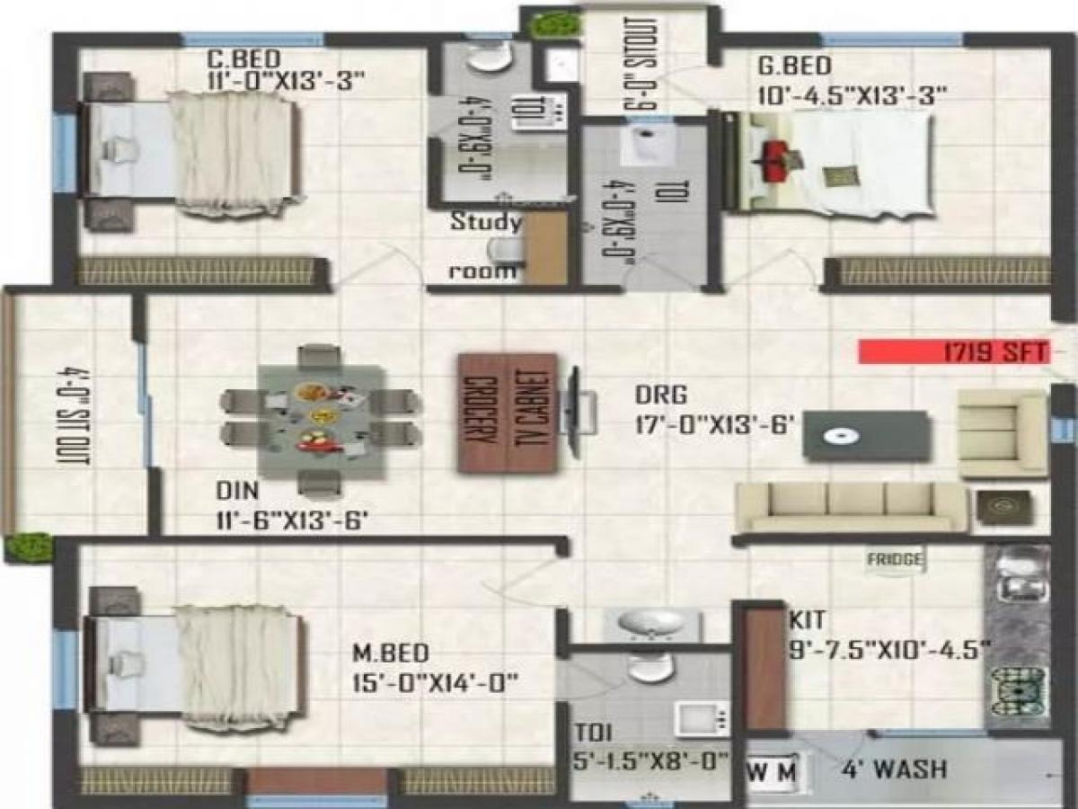 Дом с 3 спальнями в Vijayawada, Индия № 43409