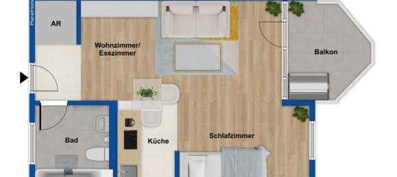 Студия в Бад-Кройцнах, Германия № 277576 4