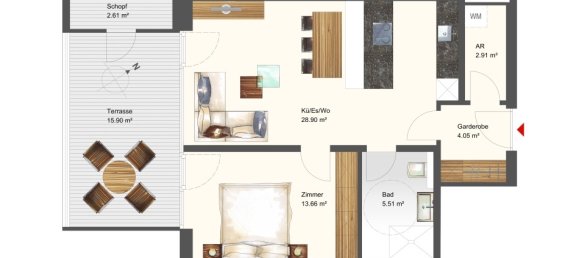 2-salle Appartement à Horbranz, Austria No. 212697 2