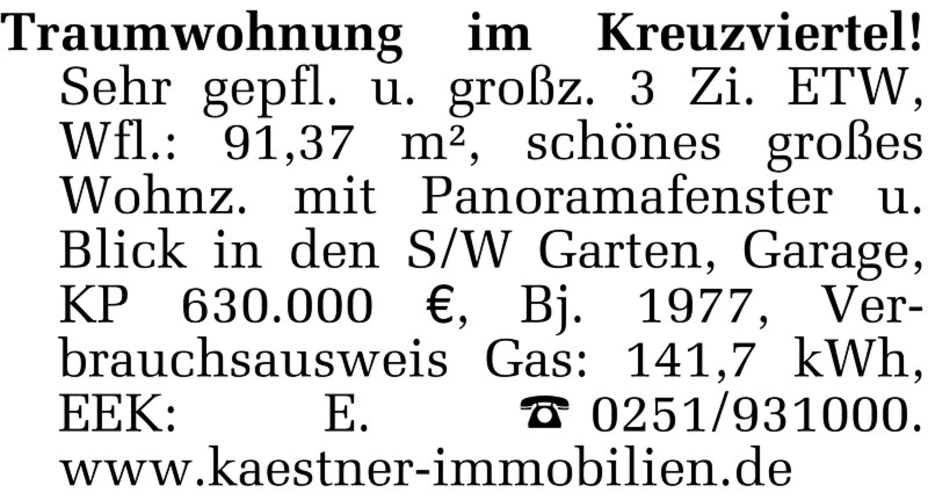 Apartamento de 3 divisões em Munster, Germany N.º 232367