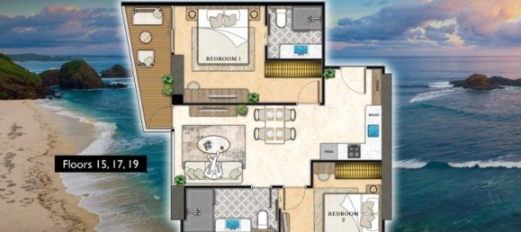 Кондоминиум  с 2 спальнями в Паттайя, Таиланд № 58711 8