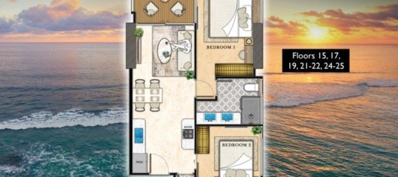 Кондоминиум  с 2 спальнями в Паттайя, Таиланд № 58711 7