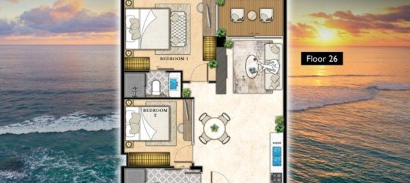 Кондоминиум  с 2 спальнями в Паттайя, Таиланд № 58711 9