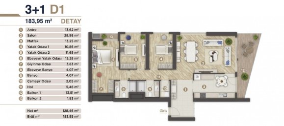 Wohnung 3+1 in Izmir, Turkey, Nr. 13447 6