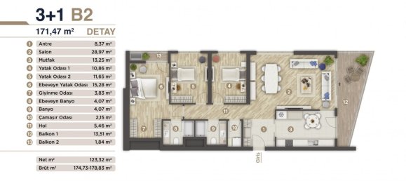 Wohnung 3+1 in Izmir, Turkey, Nr. 13447 3