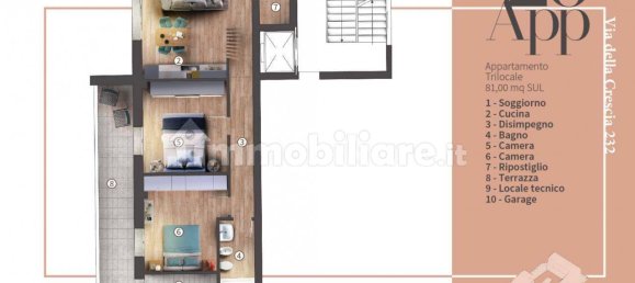2 Schlafzimmer Wohnung in Campi Bisenzio, Italy, Nr. 9297 2