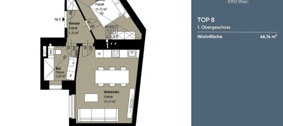 2 rooms Apartment in Alsergrund, Austria No. 156954 9