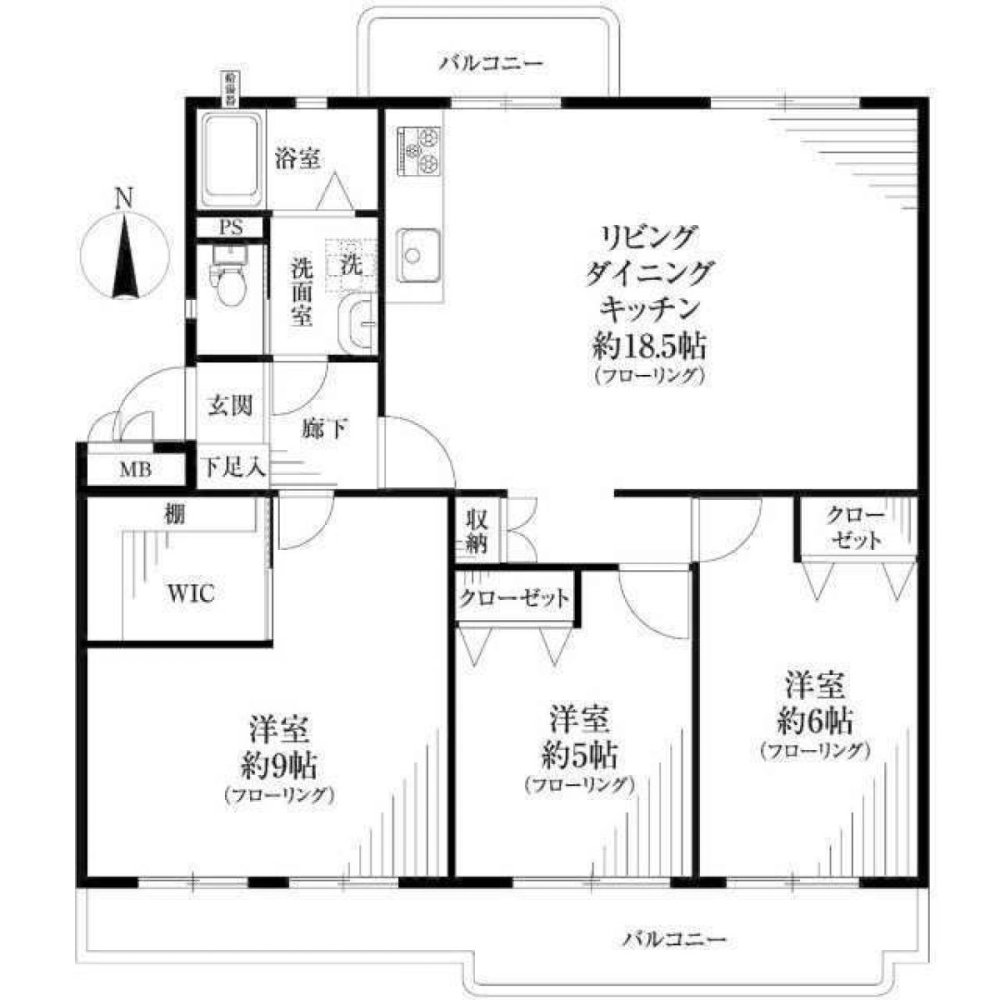 3 Schlafzimmer Wohnung in Chiba, Japan, Nr. 1566