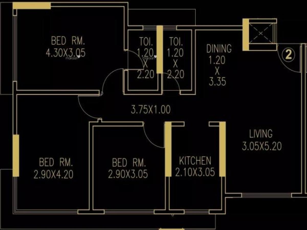 3 chambres Maison à Mumbai, India No. 7990