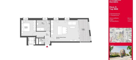 2غرفة شقة في Dornbirn, Austria رقم 8819 6