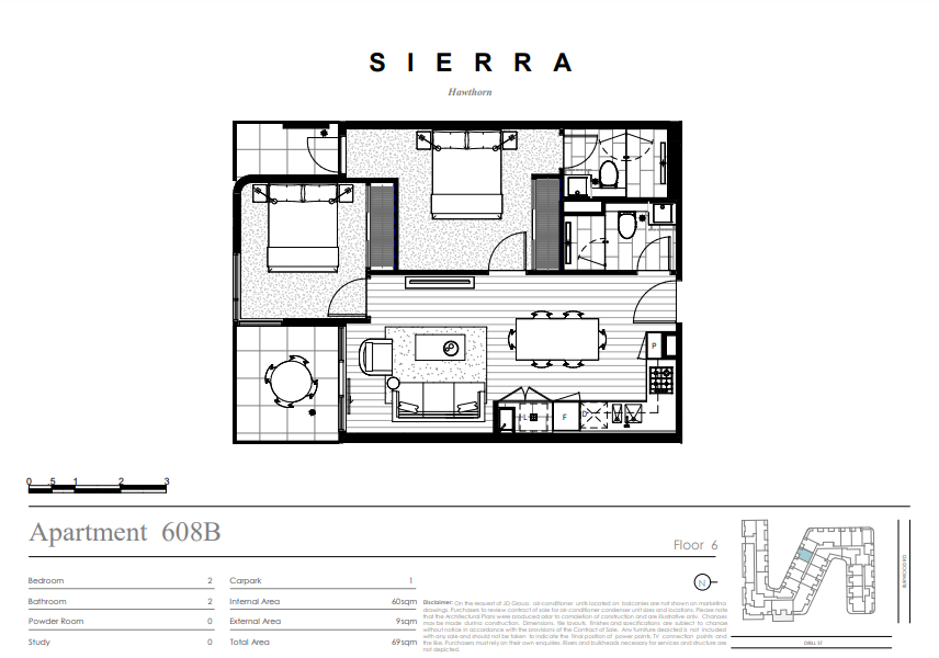 Apartamento de 2 dormitorios en Hawthorn, Australia No. 1132
