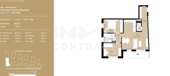 3 rooms Apartment in St. Polten, Austria No. 182379 10