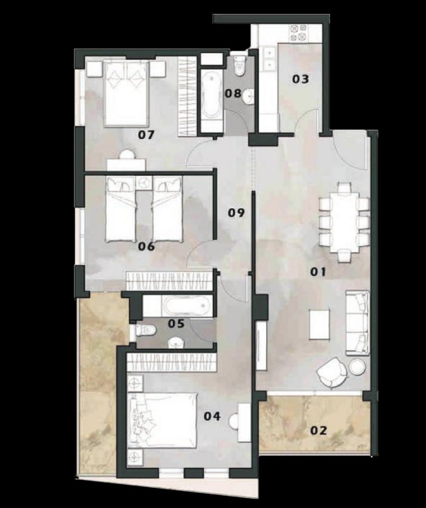 3 bedrooms Condo in New Capital City, Egypt No. 1458