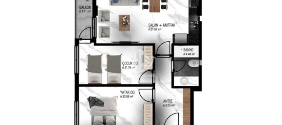 Appartement 1+1 à Oba, Turkey No. 3561 20