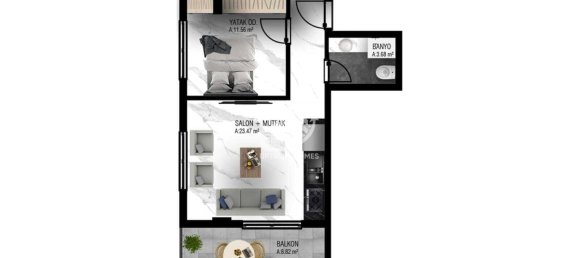 Appartement 1+1 à Oba, Turkey No. 3561 18