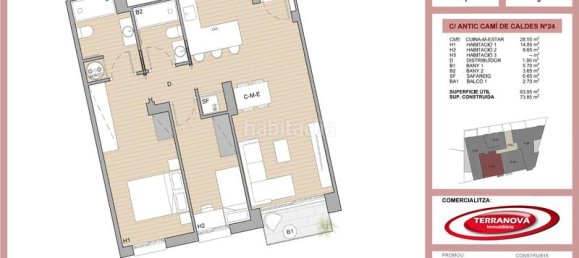 2 Schlafzimmer Wohnung in L'Ametlla Del Valles, Spain, Nr. 64595 39