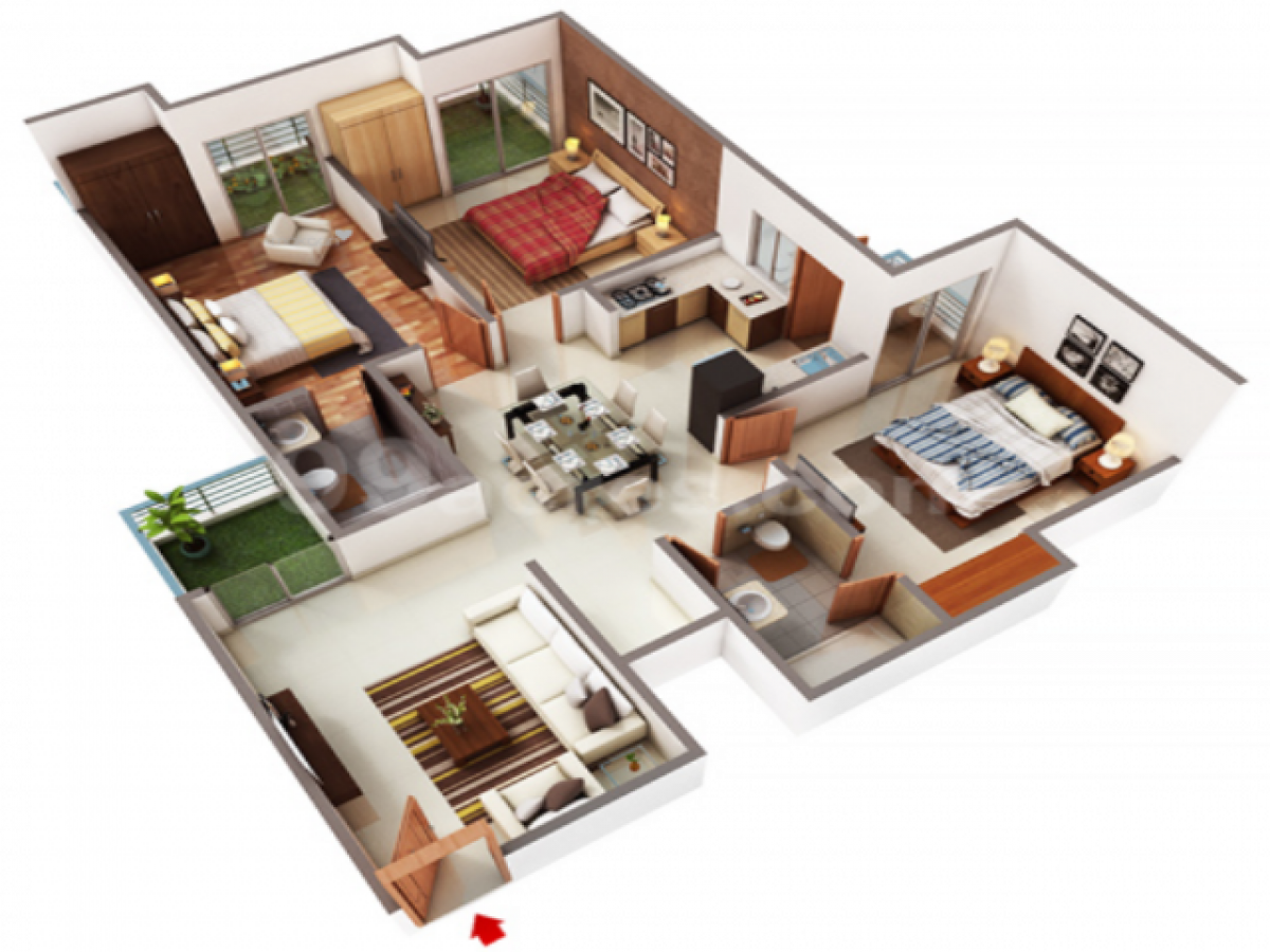 3 Schlafzimmer Haus in Ghaziabad, India, Nr. 55553