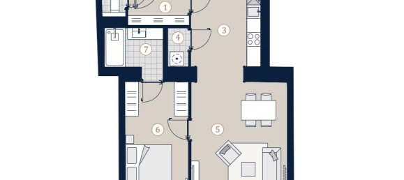 2غرفة شقة في Margareten, Austria رقم 183444 14