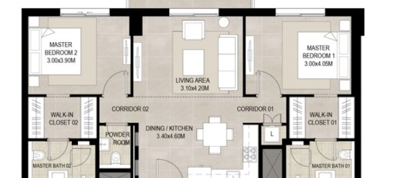 2 غرف نوم شقة في Lexington, Town Square, UAE رقم 65307 2