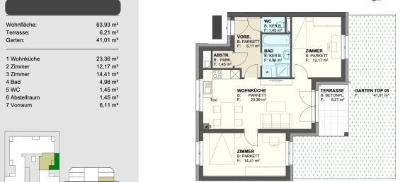 Apartamento de 3 habitaciónes en Purbach am Neusiedler See, Austria No. 230082 3