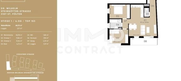 2 chambres Appartement à St. Polten, Austria No. 2354 12