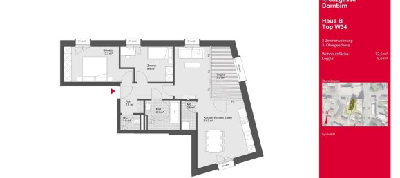 3-Zimmer Wohnung in Dornbirn, Austria, Nr. 8803 4