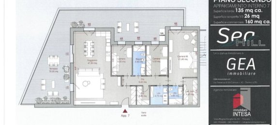 Квартира с 3 спальнями в Пескара, Италия № 63214 5