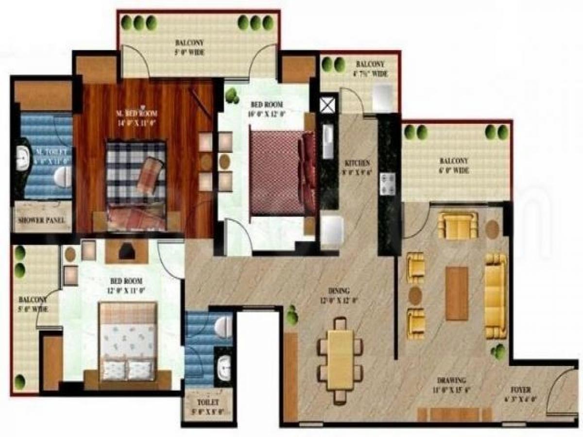 Дом с 3 спальнями в Газиабад, Индия № 54971