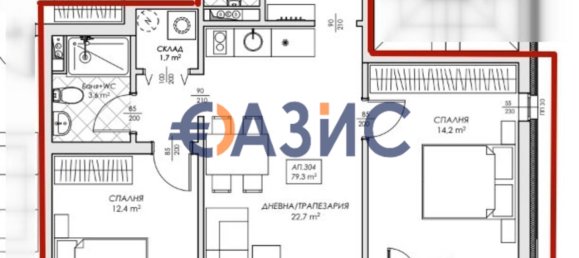 2 Schlafzimmer Wohnung in Nesebar, Bulgaria, Nr. 702 18