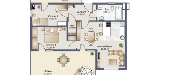 3 rooms Apartment in Klagenfurt am Worthersee, Austria No. 206294 12