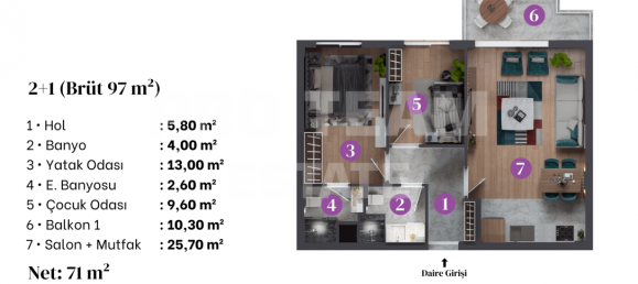 3 rooms Apartment in Altintash, Turkey No. 27282 19