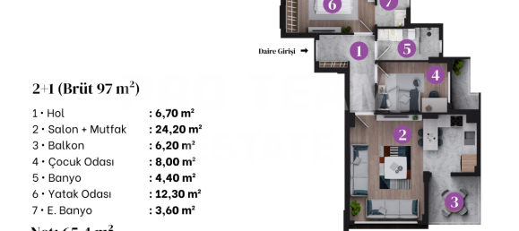 3 rooms Apartment in Altintash, Turkey No. 27282 18