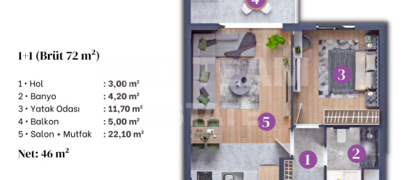 3 rooms Apartment in Altintash, Turkey No. 27282 17