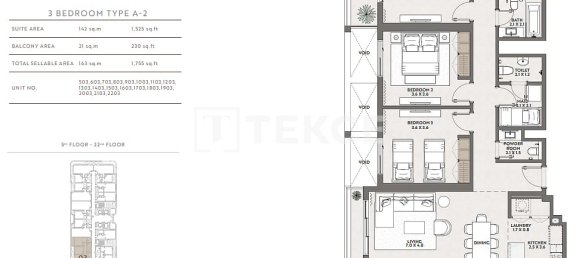 Apartamento T3 em Jumeirah Village Circle, UAE N.º 191608 2