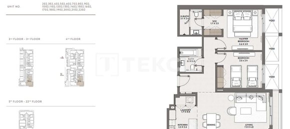 Apartamento T3 em Jumeirah Village Circle, UAE N.º 191608 4