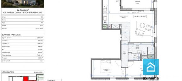 Apartamento de 2 dormitorios en Strasbourg, France No. 75958 2