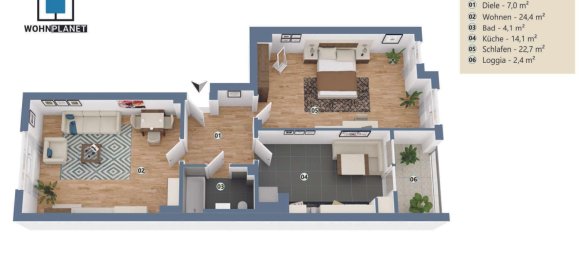 1 Schlafzimmer Wohnung in Düsseldorf, Germany, Nr. 269641 13