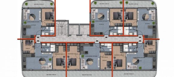 Квартира с 2 комнатами в Оба, Турция № 10108 28