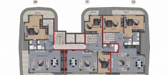 Квартира с 2 комнатами в Оба, Турция № 10108 30