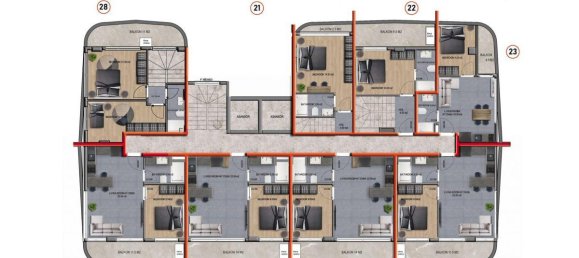 Квартира с 2 комнатами в Оба, Турция № 10108 29