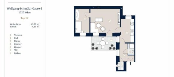 2 rooms Apartment in Leopoldstadt, Austria No. 167957 11