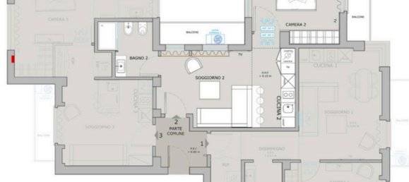 2-Zimmer Wohnung in Milan, Italy, Nr. 247466 7