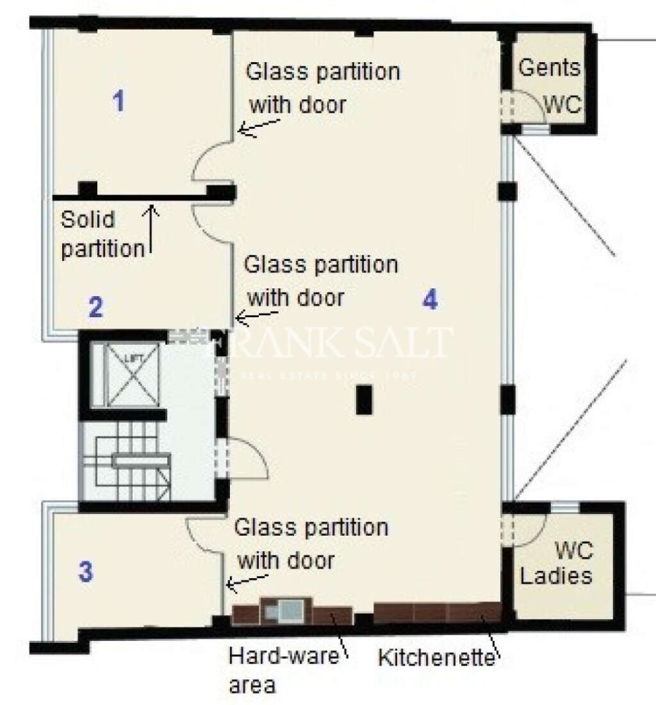 Bureau à Sliema, Malta 310m² No. 12295